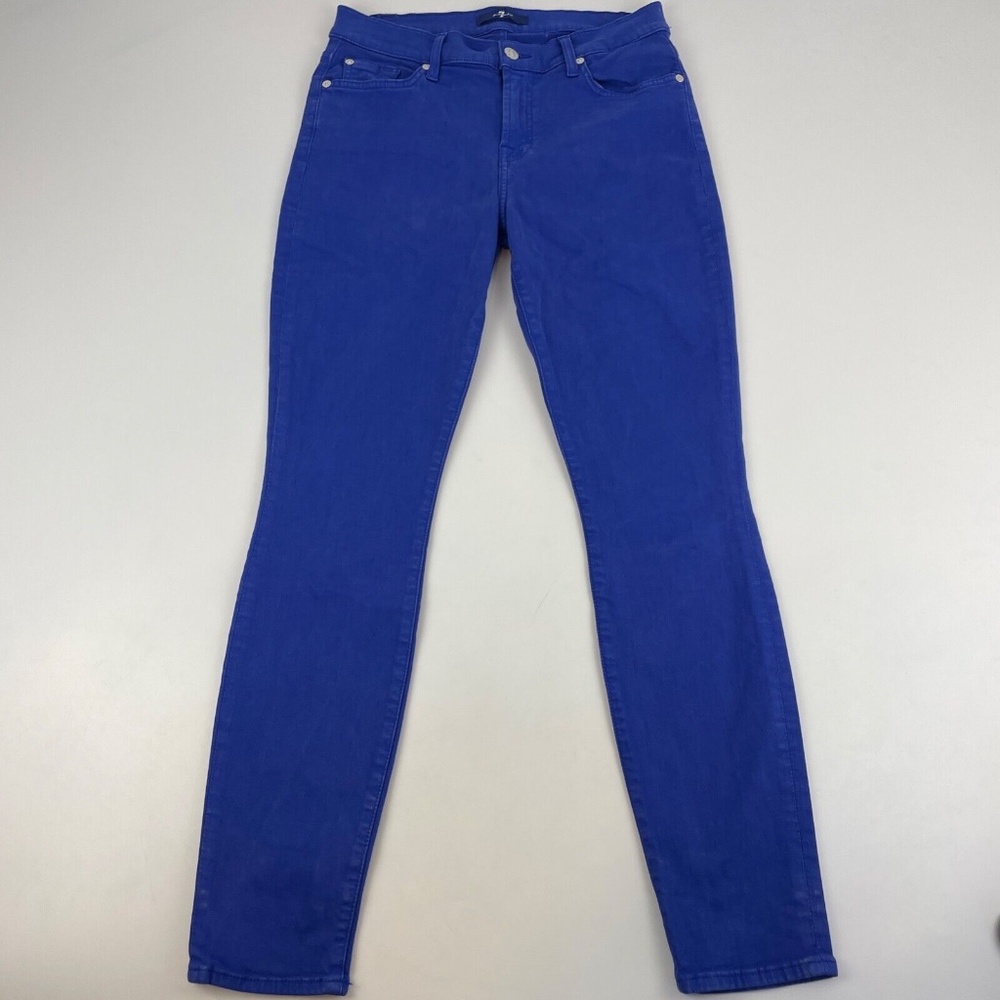 7 For All Mankind Women's Size 28 Skinny Ankle Jeans Stretch Blue
